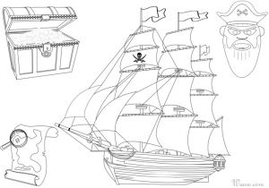Coloriage Bateau De Pirate A Imprimer Coloriage Bateau Et Trésor De Pirate à Imprimer Et Colorier