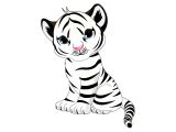 Coloriage Bébé Animaux En Ligne Stickers Bébé Tigre Blanc Sticker Tigre Blanc Autocollant Animaux