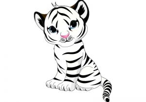 Coloriage Bébé Animaux En Ligne Stickers Bébé Tigre Blanc Sticker Tigre Blanc Autocollant Animaux