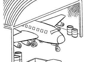 Coloriage Bombardier Coloriage D Un Avion Dans Un Hangar