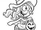 Coloriage Bonbon Halloween La Fillette Se Déguisant En sorci¨re Pour Ramasser Des Bonbons  