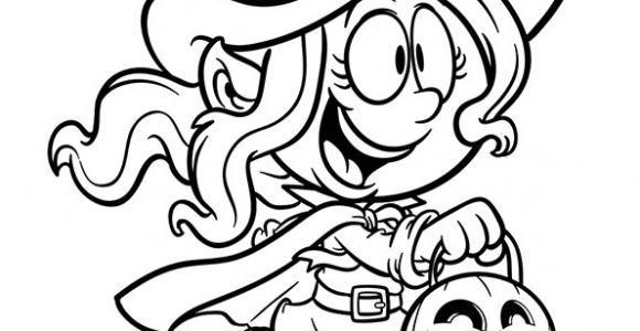Coloriage Bonbon Halloween La Fillette Se Déguisant En sorci¨re Pour Ramasser Des Bonbons  