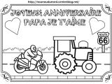 Coloriage Bonne Fete Papa Moto Coloriage Anniversaire Divers