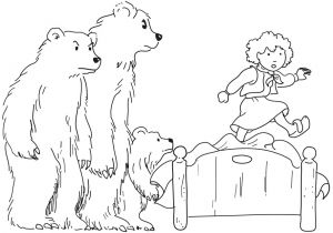 Coloriage Boucle D or Et Les 3 Ours à Imprimer Etiquettes Scolaire Az Coloriage