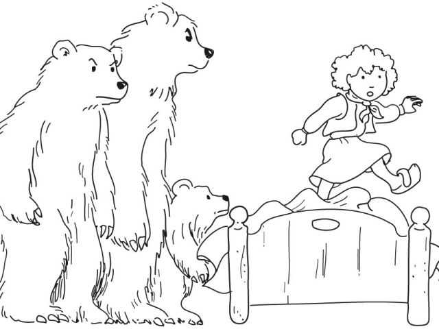 Coloriage Boucle D'or Et Les 3 Ours Maternelle Coloriage Boucle D or Et Les 3 Ours à Imprimer Etiquettes Scolaire Az