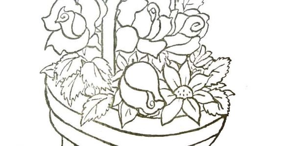 Coloriage Bouquet De Roses Coloriage Panier De Fleurs A Imprimer Gratuit
