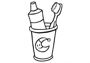 Coloriage Brossage De Dents Et Hop Une Brosse à Dents