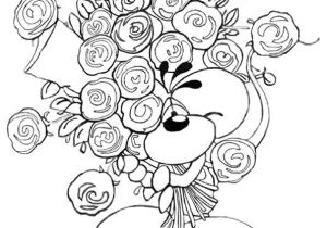 Coloriage Brosse A Dent Diddl La souris Tient Un Bouquet De Fleurs Coloriage Pour Enfants