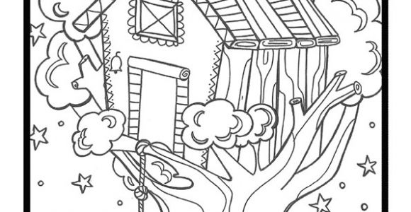Coloriage Cabane De Jardin Dessin à Colorier D‘une Cabane De Jeux Construite Dans Un