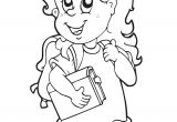 Coloriage Cartable Petite Section Illustration Du Retour   L école D Une Jeune Fille  
