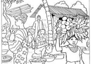 Coloriage Carte Du Monde Pays Dessin D Un Village Africain Perdu Dans La forªt   Colorier