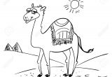 Coloriage Chameau Dans Le Desert Chameau Dans Le Désert Personnage De Dessin Animé Dr´le Vector