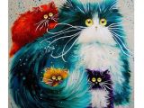 Coloriage Chat Dans Un Panier Acheter Peinture Par Nombre De Chats De Bande Dessinée Pour Adultes Débutants Bricolage Numérique Peinture  L Huile Sur toile Avec Cadre En Bois Sans