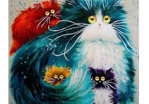 Coloriage Chat Dans Un Panier Acheter Peinture Par Nombre De Chats De Bande Dessinée Pour Adultes Débutants Bricolage Numérique Peinture  L Huile Sur toile Avec Cadre En Bois Sans