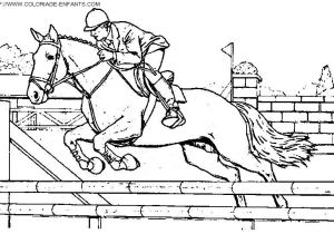 Coloriage Cheval Qui Saute Coloriage De Chevaux En Plein Saut