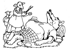 Coloriage Chevre Et Loup Coloriage Le Loup Et Les 7 Chevreaux