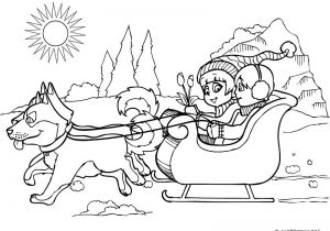 Coloriage Chien De Traineau à Imprimer La Nature En Coloriage Paysage Neige