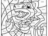 Coloriage Chiffre Maternelle Coloriage Magique Additions Tyranosaure Rex