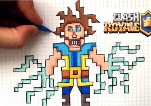 Coloriage Clash Royale Electro sorcier Dessin Electro sorcier Pixel Art Clash Royale