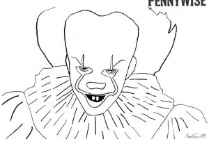 Coloriage Clown Tueur Halloween Pennywise Coloring Pages 2017 Sketch Free Printable
