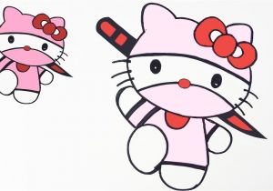 Coloriage Coeur Hello Kitty How to Draw Hello Kitty Ninja Version Easy Step by Step