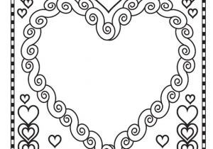 Coloriage Coeur St Valentin Dessin   Colorier D Un CÅur De La Saint Valentina Partir De
