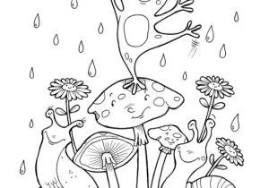 Coloriage Corbeau Renard Imprimer Coloriage D Un Groupe De Petites Bestioles sous La Pluie