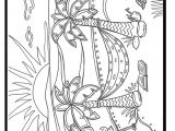Coloriage Coucher De soleil Sur La Mer A Colorier Le Dessin De L’hamac Entre Les Cocotiers sous