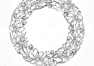 Coloriage Couronne De Fleurs A Imprimer Couronne à Colorier — Image Vectorielle Creator76 ©