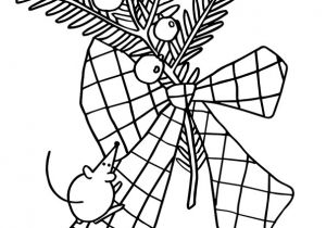 Coloriage Couronne De Noel Coloriage D Une Petite souris Sur Une Décoration De No L