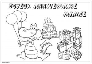Coloriage D Anniversaire Pour Mamie Anniversaire Coloriage Joyeux Anniversaire Mamie ♥