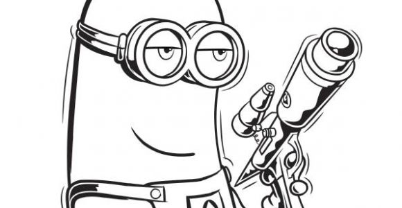 Coloriage D Arme A Imprimer Coloriage Minion Est Arme Et Tien Un Fusil Dessin