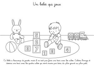 Coloriage D Enfant Qui Joue Coloriage à Imprimer Un Bébé Qui Joue
