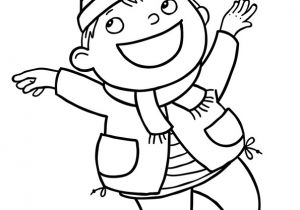 Coloriage D Enfant Qui Joue Un Petit Garçon Qui Joue Dehors Dessin à Colorier