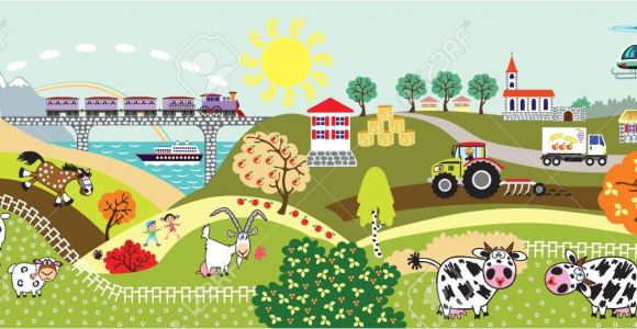 Coloriage D Hélicoptère Fabuleux Paysage Ferme Dessin Un99