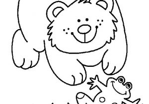 Coloriage D Ourson A Imprimer Petit Ours S Amuse Dans Le Jardin Avec son Amie La Grenouille