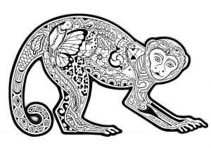 Coloriage D Un Singe Free Coloring Page Coloring Difficult Monkey A Coloring