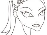 Coloriage D Un Visage Coloriage Du Visage De La Fille Aux Cheveux Longs attachés
