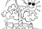 Coloriage D Une Ile Coloriage D’une Petite île Avec Un Palmier Un Seau Des