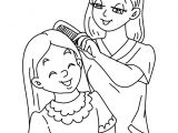 Coloriage D Une Maman Coloriages Maman Peigne Sa Fille Fr Hellokids