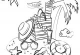 Coloriage D Une Plage Des Accessoires De Plage Sur Une île à Colorier