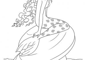 Coloriage D Une Sirène Coloriage D’une Sirène Danoise assise Sur Un Rocher