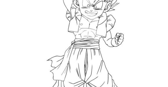 Coloriage Dbz En Ligne Coloriage Dbz Gotenks Sur Le Point De Frapper Dragon Ball Z Ficiel
