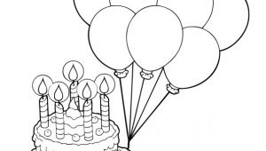 Coloriage De Ballon D Anniversaire Le Gâteau D’anniversaire Et Les Ballons à Colorier