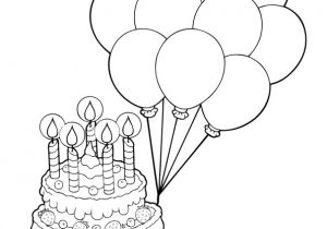 Coloriage De Ballon D Anniversaire Le Gâteau D’anniversaire Et Les Ballons à Colorier