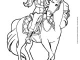 Coloriage De Barbie Cheval Coloriages Barbie Sur son Cheval Fr Hellokids