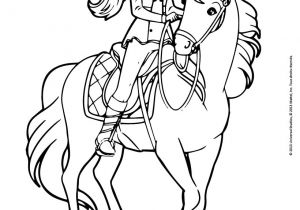 Coloriage De Barbie Cheval Coloriages Barbie Sur son Cheval Fr Hellokids