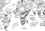 Coloriage De Carte Du Monde Coloriage Gratuit Carte Monde Animaux Artherapie