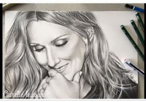 Coloriage De Celine Dion Portrait Au Crayon Graphite De °°celine Dion°° Dessins Par