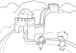 Coloriage De Chine A Imprimer Coloriage Grande Muraille De Chine à Imprimer